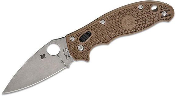SPYDERCO C101PBN15V MANIX 2 LIGHTWEIGHT CPM15V BROWN FOLDING KNIFE. SPRINT RUN. - SRK KNIVES AND SPORTS INC