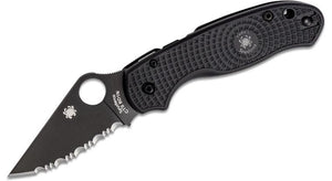 SPYDERCO C223SBBK PARA 3 LIGHTWEIGHT BLACK SPYDEREDGE CTS - BD1N FRN COMPRESSION LOCK EDC FOLDING KNIFE USA - S&R KNIVES INC