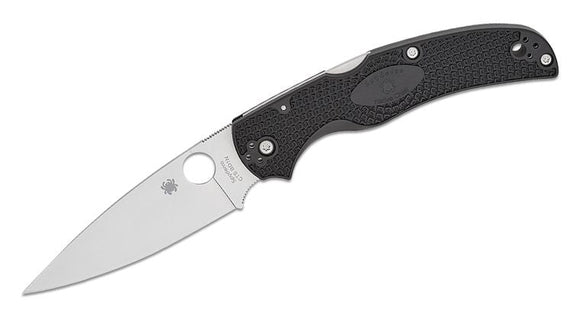 SPYDERCO C244PBK NATIVE CHIEF SATIN LIGHTWEIGHT CTS - BD1N STEEL PLAIN EDGE FOLDING KNIFE. - S&R KNIVES INC