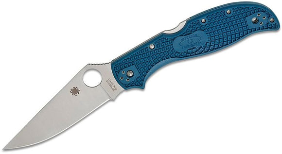 SPYDERCO C258PCBL STRETCH 2 XL COBALT BLUE CPM SPY27 PLAIN EDGE LOCKBACK FOLDING KNIFE. - SRK KNIVES AND SPORTS INC