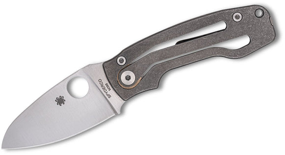 SPYDERCO C269TIP PITS2 MIKE READ M398 STEEL SKELETONIZES TI HANDLE FOLDING KNIFE. - S&R KNIVES INC