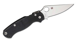 SPYDERCO C81GPLE2 PARA MILITARY 2 CPM S45VN LEFT - HANDED PLAIN EDGE G - 10 HANDLE COMPRESSION LOCK FOLDING KNIFE USA - S&R KNIVES INC