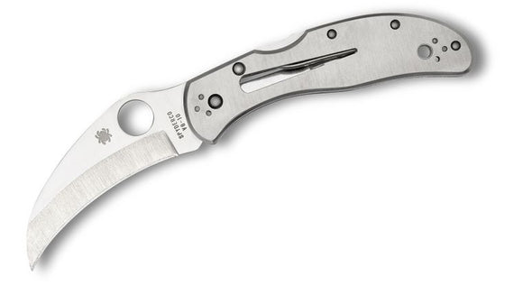 SPYDERCO HARPY – C08P VG - 10 HAWKBILL BLADE, STAINLESS STEEL HANDLE, LOCKBACK - MADE IN JAPAN - SRK KNIVES AND SPORTS INC