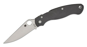 SPYDERCO MILITARY 2 C36CFP2 SPRINT RUN – C36CFP2 – CPM - S90V SATIN CLIP POINT BLADE, BLACK CARBON FIBER HANDLE, COMPRESSION LOCK, MADE IN USA - S&R KNIVES INC