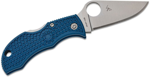 SPYDERCO MPCBL MANBUG COBALT BLUE FRN CPM SPY27 STEEL LOCKBACK FOLDING KNIFE. - SRK KNIVES AND SPORTS INC