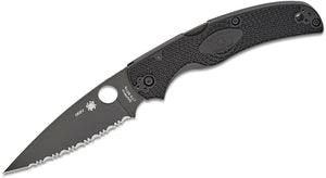 SPYDERCO NATIVE CHIEF LIGHTWEIGHT BLACK – C244PBBK – CTS - BD1N BLACK DLC DROP POINT BLADE, BLACK FRN HANDLE, LOCKBACK, MADE IN USA - S&R KNIVES INC