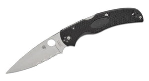 SPYDERCO NATIVE CHIEF LIGHTWEIGHT – BLACK FRN HANDLE, COMBO EDGE BD1N BLADE, LOCKBACK – MADE IN USA – MODEL C244PSBK - S&R KNIVES INC