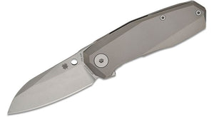 SPYDERCO TECHNO 3 – C158TIP3 – CTS - XHP SATIN SHEEPSFOOT BLADE, GRAY CHAMFERED TITANIUM HANDLE, R.I.L. FRAME LOCK, MADE IN ITALY - S&R KNIVES INC