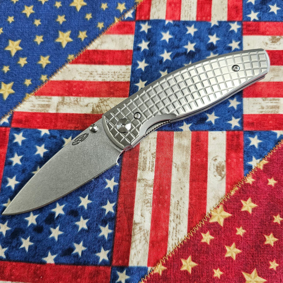 TRM KNIVES NEUTRON 2 FLAT FRAG TITANIUM CPM - 20CV STEEL LINERLOCK FOLDING KNIFE. - SRK KNIVES AND SPORTS INC