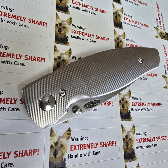 TRM KNIVES NEUTRON 2 PINSTRIPE TITANIUM 3D CPM - 20CV STEEL LINERLOCK FOLDING KNIFE. - SRK KNIVES AND SPORTS INC