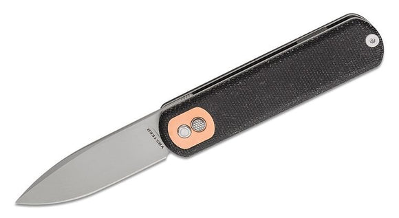 VOSTEED KNIVES A0702 CG3SVM2 VOSCGSVM2 CORGI TREKLOCK 14C28N STEEL BLACK MICARTA HANDLE FOLDING KNIFE. - S&R KNIVES INC