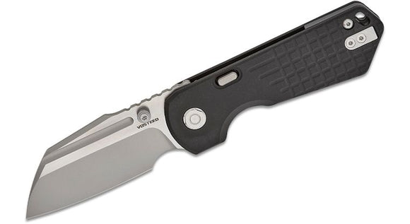VOSTEED VOSA1304 A1304 HEDGEHOG TOP LINERLOCK CPM S35VN STEEL BLACK ALUMINIUM SHEEPSFOOT FOLDING KNIFE. - SRK KNIVES AND SPORTS INC