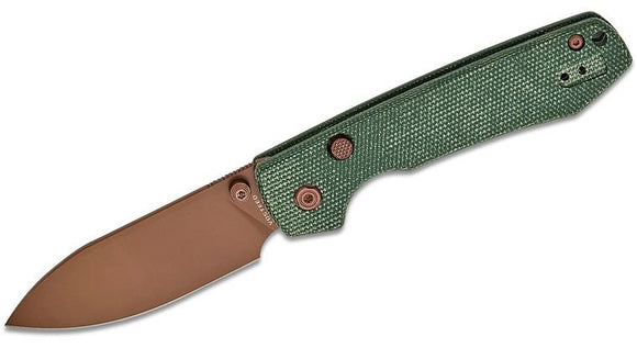 VOSTEED VOSA2907 A2907 RACCOON TOP LINERLOCK GREEN MICARTA HANDLE 14C28N STEEL FOLDING KNIFE. - SRK KNIVES AND SPORTS INC