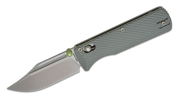 VOSTEED VOSA4101 A4101 VOMBAT CROSSBAR LOCK GRAY ALUMINIUM M390 STEEL SATIN FOLDING KNIFE. - SRK KNIVES AND SPORTS INC