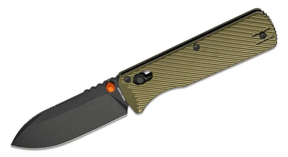 VOSTEED VOSA4105 A4105 VOMBAT CROSSBAR LOCK GREEN ALUMINIUM M390 STEEL SATIN FOLDING KNIFE. - SRK KNIVES AND SPORTS INC