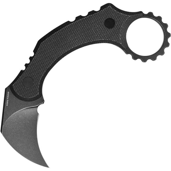 VOSTEED VOSD0202 DIRTY GIRL 14C28N STEEL BLACK CANVAS MICARTA HANDLE FIXED BLADE KNIFE W/SHEATH - S&R KNIVES INC
