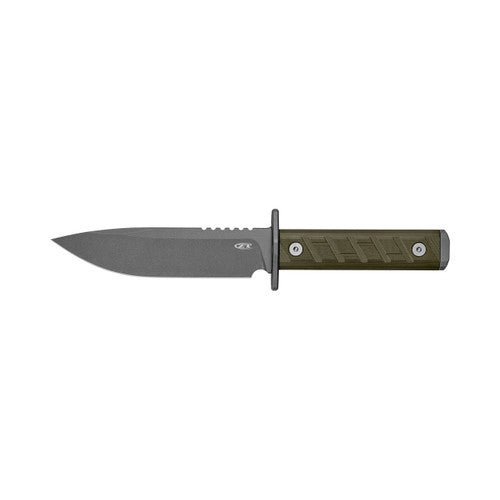 ZERO TOLERANCE ZT0006 FIXED BLADE KNIFE – CPM - 3V STEEL, TIGER STRIPE CERAKOTE, OLIVE G10 HANDLE, KYDEX SHEATH, MADE IN USA - S&R KNIVES INC