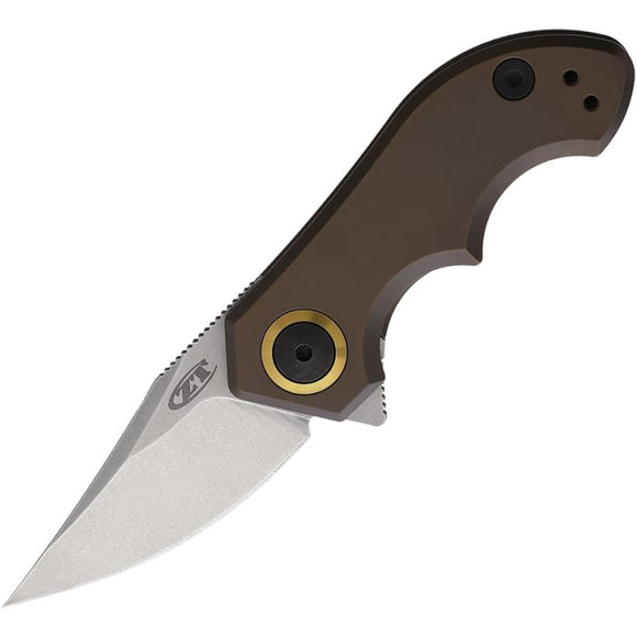ZERO TOLERANCE ZT0022TIBRZ CPM - 20CV STONEWASH BLADE BRONZE TITANIUM HANDLE KVT FLIPPER FOLDING KNIFE USA MADE - S&R KNIVES INC