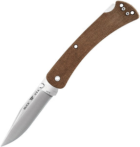 BUCK 110BRS4 SLIM HUNTER PRO MICARTA HANDLE S30V STEEL FOLDING KNIFE.