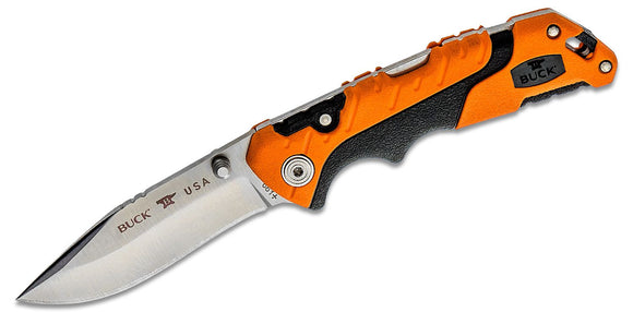 BUCK 661ORS PURSUIT ORANGE S35VN STEEL LOCKBACK FOLDING KNIFE WITH SHEATH