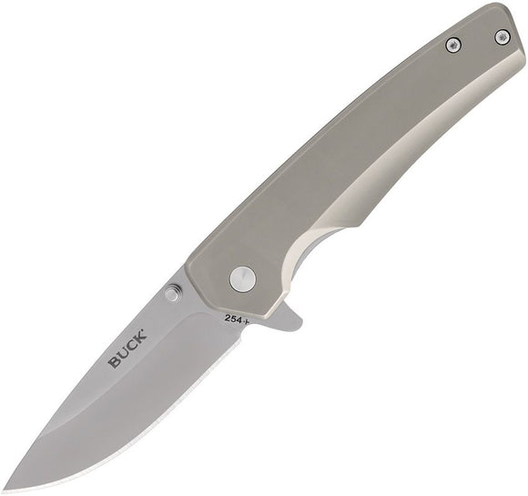 BUCK 0254SSS ODESSA FRAMELOCK 7CR17MOV STEEL SATIN FINISH FOLDING KNIFE.