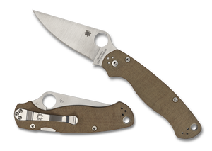 SPYDERCO C81MPCW2 PARA MILITARY 2 MICARTA CPM CRU-WEAR CRUWEAR FOLDING KNIFE.