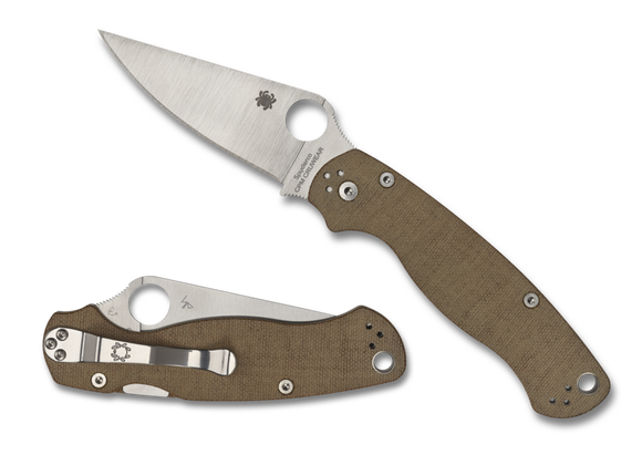 SPYDERCO C81MPCW2 PARA MILITARY 2 MICARTA CPM CRU-WEAR CRUWEAR FOLDING KNIFE.