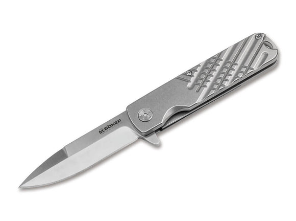 BOKER MAGNUM 01SC082 TRIPLE S POINT 440B BLADE STEEL FOLDING KNIFE.