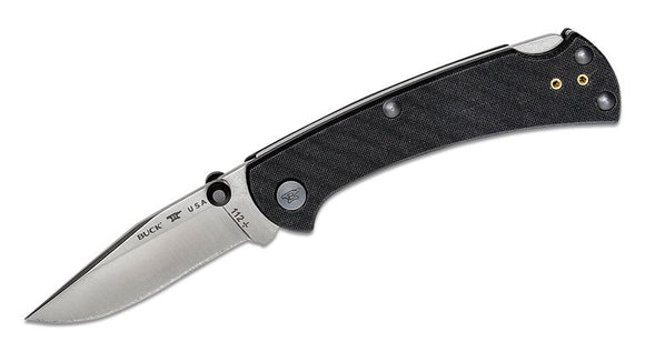 BUCK 112BKS3 SLIM PRO TRX BLACK G10 HANDLE S30V STEEL FOLDING KNIFE.