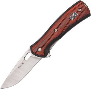 BUCK 341RWS VANTAGE AVID SMALL DYMONDWOOD INSERT FOLDING KNIFE WITH SHEATH