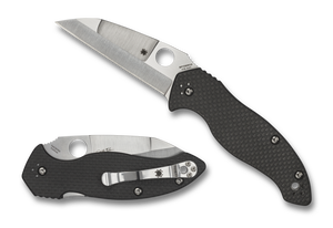 SPYDERCO C248CFP CANIS KELLY MCCANN SPM-S30V CF/G10 LAMINATE FOLDING KNIFE.