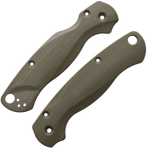 FLYTANIUM FLY814 OD GREEN G10 SCALES FOR SPYDERCO PM2 FOLDING KNIFE.