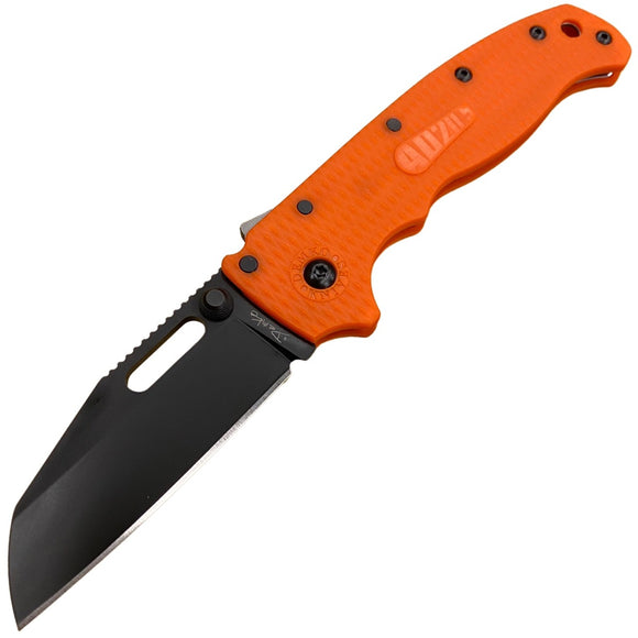 DEMKO KNIVES AD 20.5 ORANGE SHARK FOOT DLC AUS10A SHARK LOCK FOLDING KNIFE.