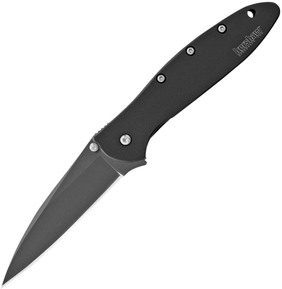 KERSHAW 1660CKT LEEK ALL BLACK ASSISTED USA FOLDING KNIFE.