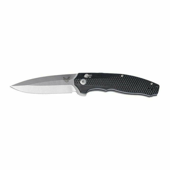 BENCHMADE 495 VECTOR ASSISTED S30V PLAIN EDGE SATIN FINISH FOLDING KNIFE.