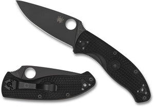 SPYDERCO C122PBBK TENACIOUS LTW LIGHT WEIGHT 8CR13MOV BLACK FOLDING KNIFE.