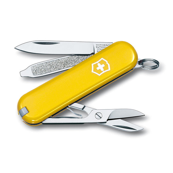 SWISS ARMY VICTORINOX 0.6223.8-033-X1 YELLOW CLASSIC MULTI FUNCTION POCKET KNIFE