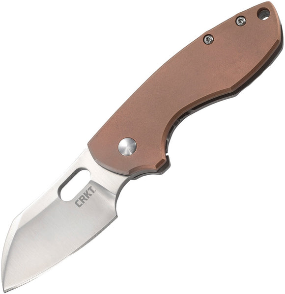 CRKT 5311CU PILAR JESPER VOXNAES 8CR13MOV STEEL COPPER SHEEPSFOOT FOLDING KNIFE