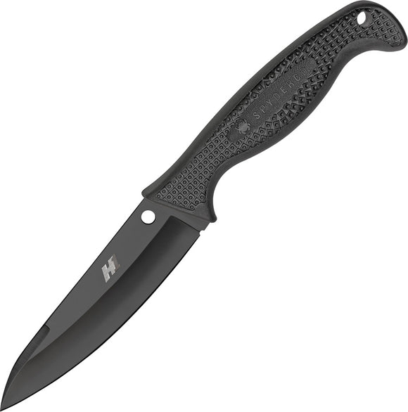 Spyderco Fb23pbbk Aqua Salt Black H1 Steel Plain Edge Fixed Blade Knife W/Sheath