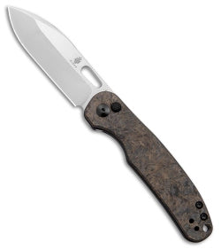 KIZER CUTLERY KI3606A1 HIC CUP CPM S35VN STONE WASH CF HANDLE FOLDING KNIFE.