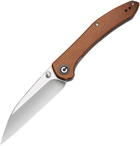 CIVIVI CIVC200042 HADROS LINERLOCK BROWN MICARTA 10CR15COMOV SATIN FOLDING KNIFE