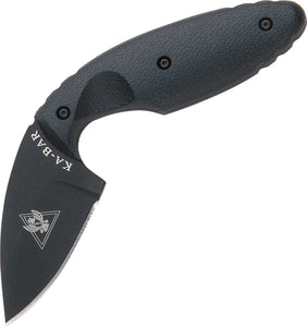 KABAR 1480 TDI PLAIN EDGE FIXED BLADE KNIFE WITH SHEATH AND CLIP.