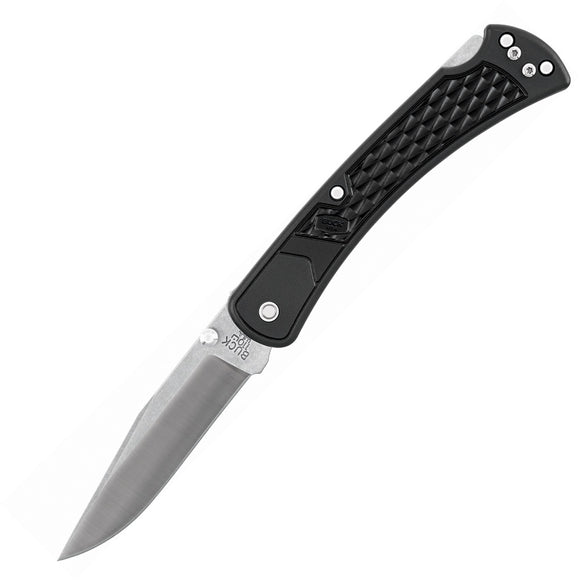 BUCK 110BKS1 SLIM HUNTER SELECT BLACK NYLON HANDLE 420HC STEEL FOLDING KNIFE.