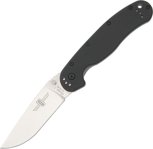 ONTARIO 8848 8848SP RAT MODEL 1 AUS-8 SATIN PLAIN EDGE FOLDING KNIFE