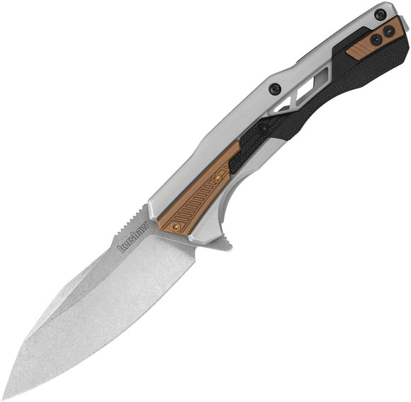 KERSHAW 2095 ENDGAME FRAMELOCK D2 STEEL BRONZE HANDLE FOLDING KNIFE.