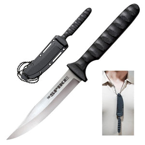 COLD STEEL 53NBSZ BOWIE SPIKE NECK CARRY FIXED BLADE KNIFE WITH SHEATH.