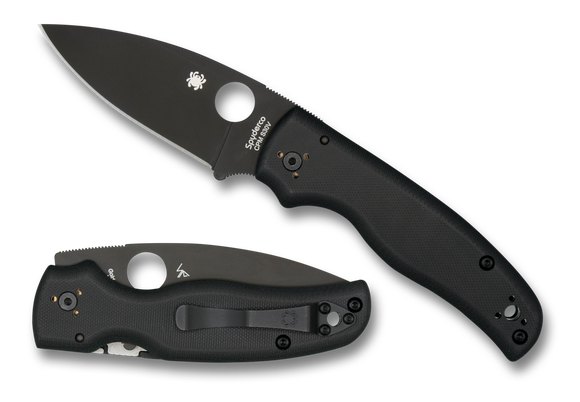 SPYDERCO C229GPBK SHAMAN PLAIN EDGE BLACK G10 HANDLE CPM-S30V FOLDING KNIFE.