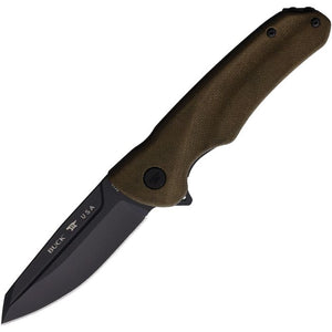 BUCK 0843GRS SPRINT OPS MICARTA CPM-S45VN STEEL REVERSE TANTO FOLDING KNIFE.