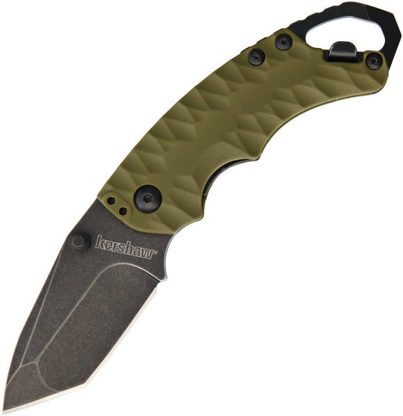 KERSHAW 8750TOLBW SHUFFLE II OLIVE 8CR13MOV STEEL PLAIN EDGE FOLDING KNIFE.