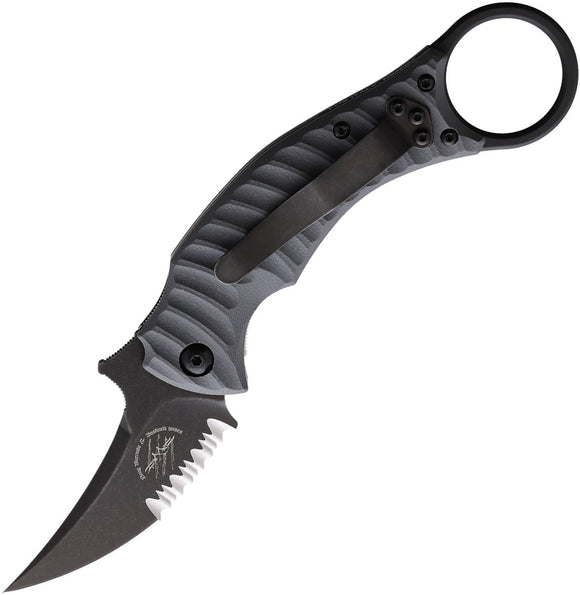 BASTINELLI CREATIONS BAS18G MAKO LINERLOCK SERRATED N690 STEEL FOLDING KNIFE.